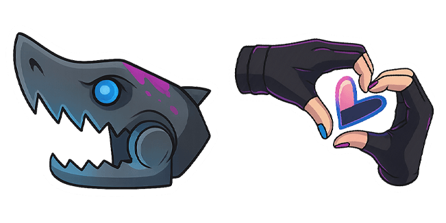 League of Legends Jinx Hand Heart & Fishbones Cursor