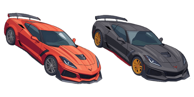 Red & Dark Grey Chevrolet Corvette Cursor