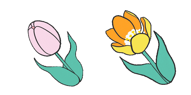 Pink & Yellow Tulip Animated Cursor