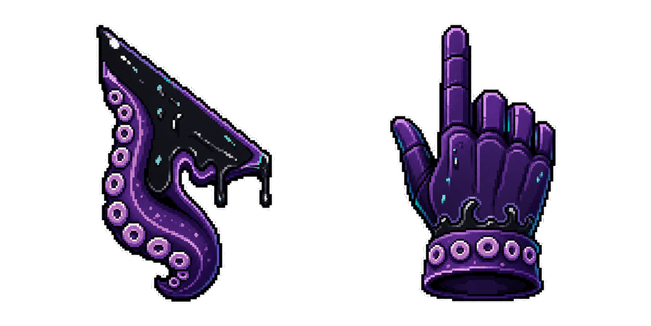 Dark Octopus Tentacle Pixel Cursor