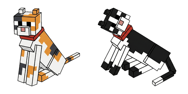 Minecraft Calico & Tuxedo Cat Cursor