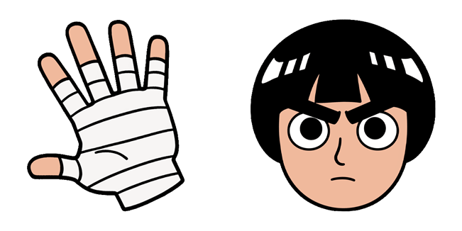 Naruto Rock Lee Face & Bandaged Hand Cursor