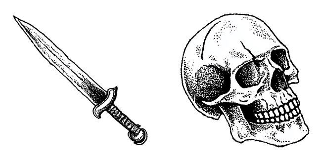 Gothic Aesthetic Dagger & Skull Cursor