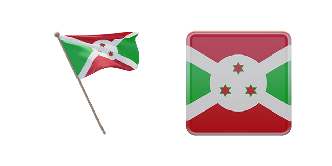 Republic of Burundi Flag 3D Cursor