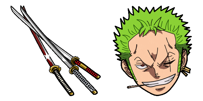One Piece Roronoa Zoro & Swords Animated Cursor