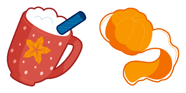 Winter Aesthetic Tangerine Warm Drink Animated Cursor