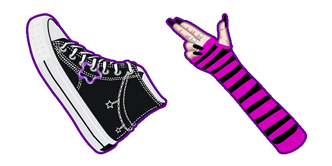 Emo Aesthetic Sneakers & Hand in Glove Animated Cursor