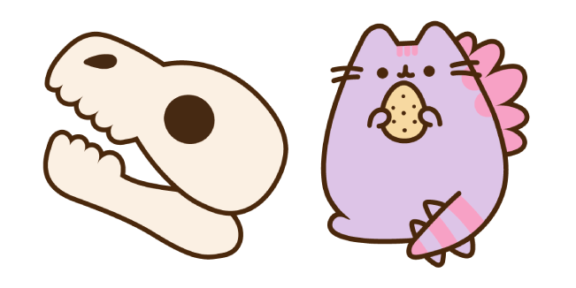 Pusheen Dinosheen & Skull Cursor