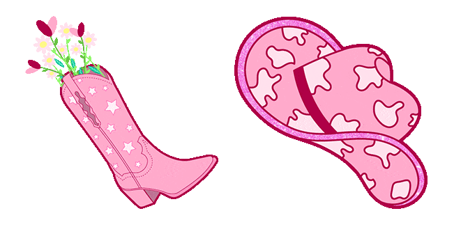 Preppy Aesthetic Cowgirl Boots & Hat Animated Cursor