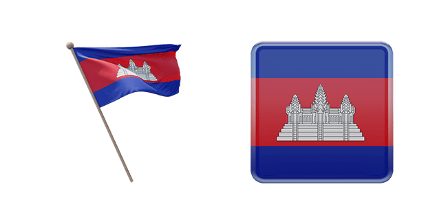 Kingdom Of Cambodia Flag 3D Cursor