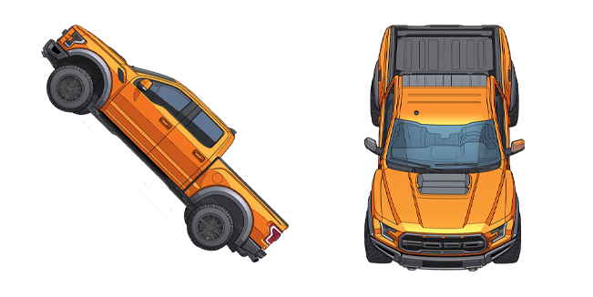 Orange Ford F 150 Raptor Cursor
