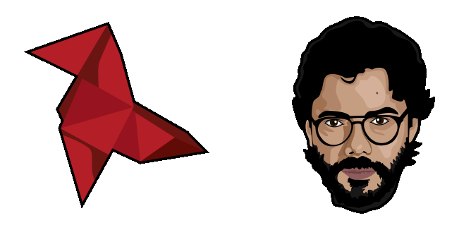 Money Heist Professor & Origami Bird Animated Cursor
