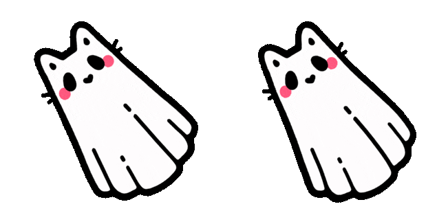Halloween Cute Ghost Cat Animated Cursor