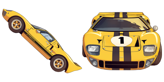 Unstoppable Yellow Ford GT40 Cursor