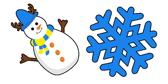 Christmas Snowman & Snowflake Animated Cursor