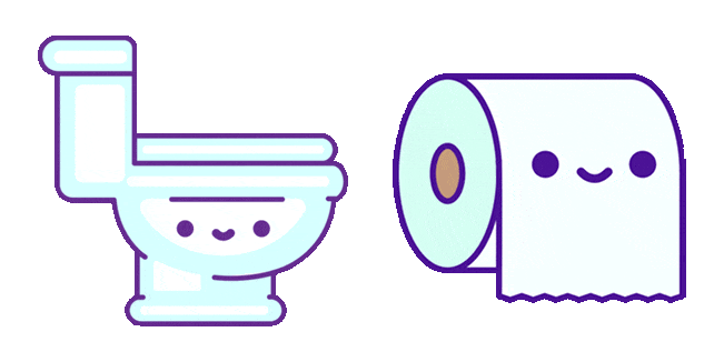 Cute Toilet & Paper Animated Cursor