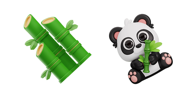 Bamboo & Cute Panda 3D Cursor