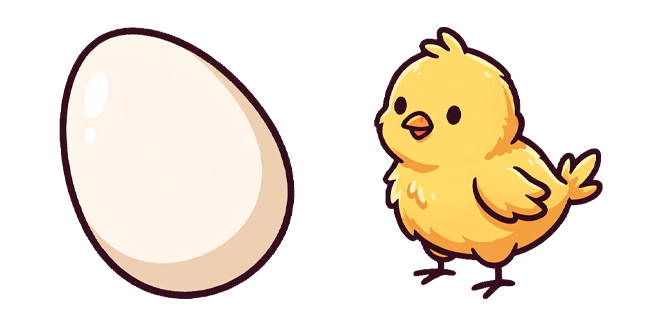 Kawaii Cute Chick & Egg Cursor