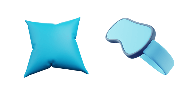 Blue Pillow & Sleeping Mask 3D Cursor