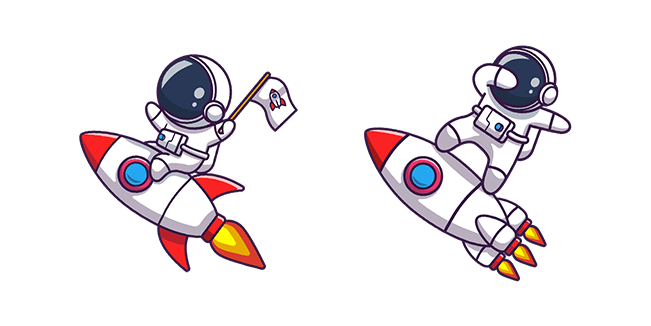 Astronaut Hyping On The Rocket Cursor