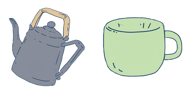 Vintage Kettle & Green Tea Cup Cursor