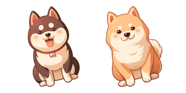 Cute Shiba Inu Cartoon Style Cursor