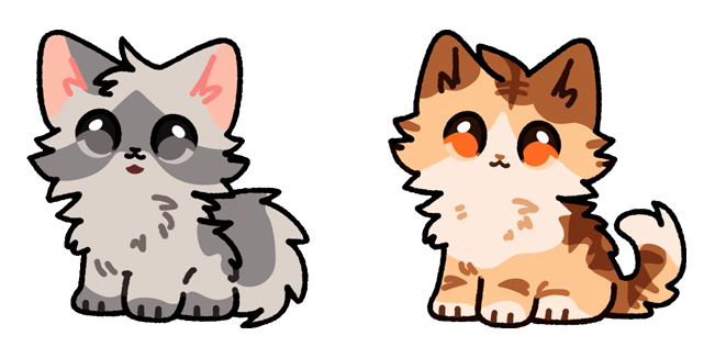 Chibi Calico & Grey Cat Cursor