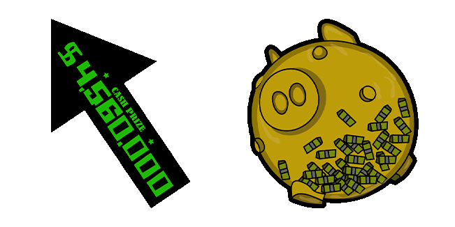 Squid Game Cash Prize & Piggy Bank Animated Cursor