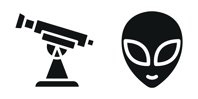 Telescope & Alien Minimalist Space Cursor