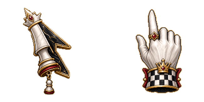 Chess King Arrow & Royal Glove Pixel Cursor
