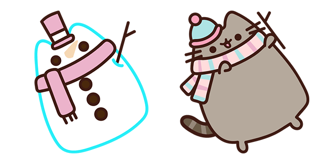Winter Pusheen the Cat & Snowman Cursor