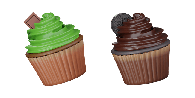 Mint & Oreo Cupcake 3D Cursor