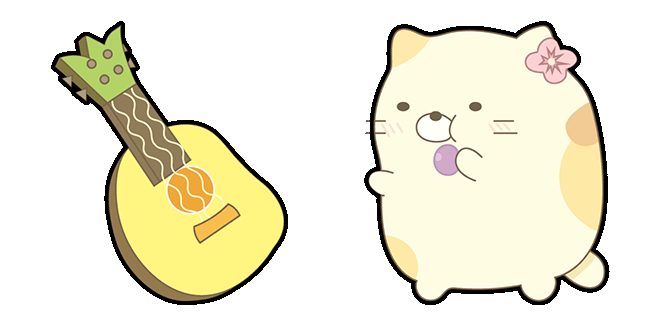 San-X Neko Cat & Yellow Ukulele Animated Cursor