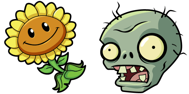 Plants vs. Zombies Sunflower & Zombie Cursor
