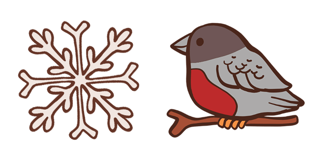 Christmas Snowflake & Bullfinch Cursor