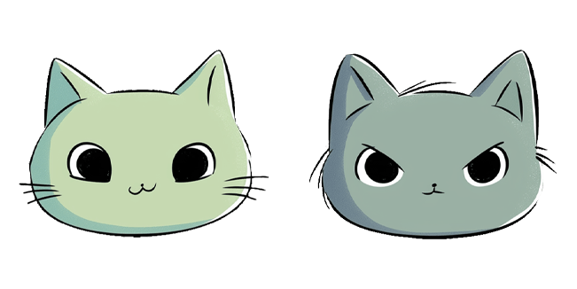 Happy & Grumpy Mint Green Cat Cursor