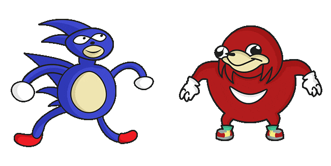 Sanic & Ugandan Knuckles Meme Animated Cursor