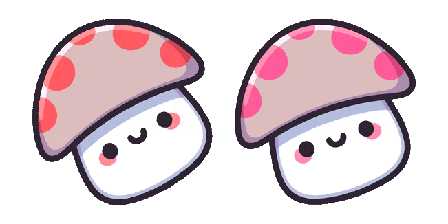 Cute Smiling Mushroom Animated Cursor