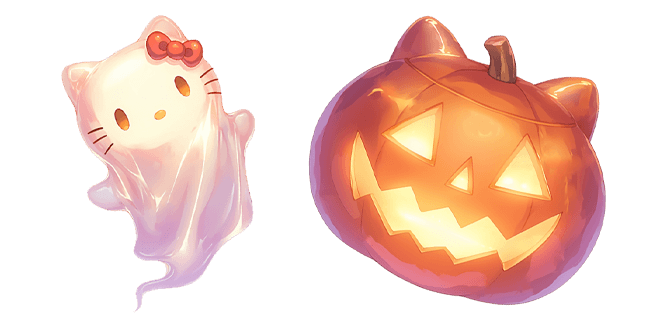 Hello Kitty Ghost & Halloween Pumpkin Cursor