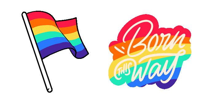 LGBTQ Flag & Born This Way Animated Cursor