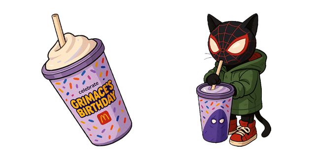 Meows Morales & Grimace Shake Cursor