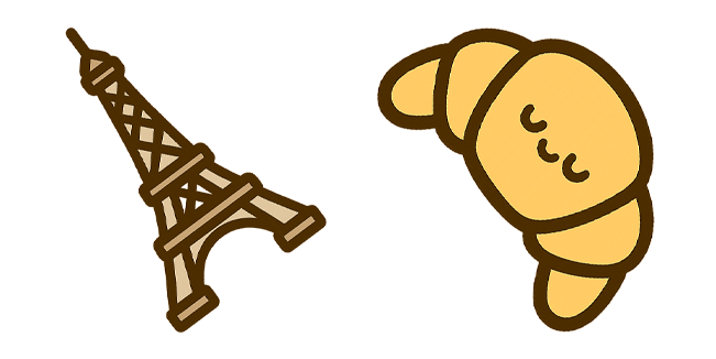 Eiffel Tower & Cute Croissant Cursor