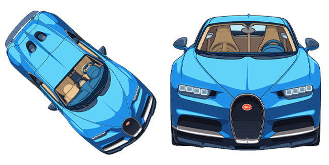 Light Blue Bugatti Veyron Cursor