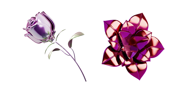 Metalic Rose & Metalic Flower 3D Cursor