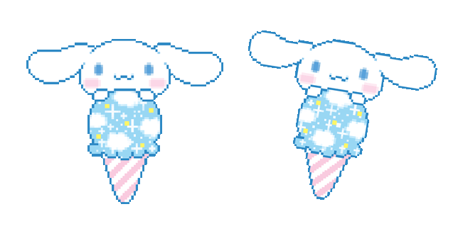 Sanrio Cinnamoroll & Ice Cream Pixel Animated Cursor