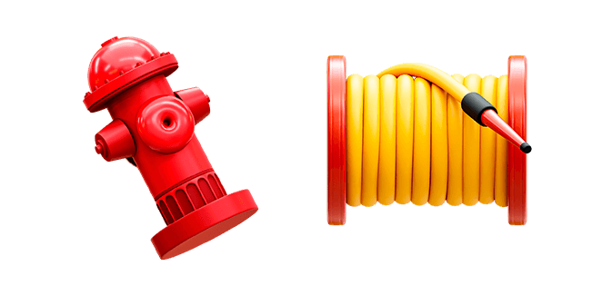 Red Fire Hydrant & Fire Hose 3D Cursor