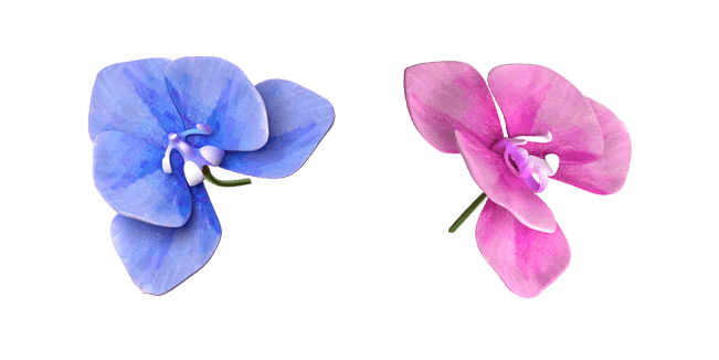Blue & Purple Orchid Flower 3D Cursor