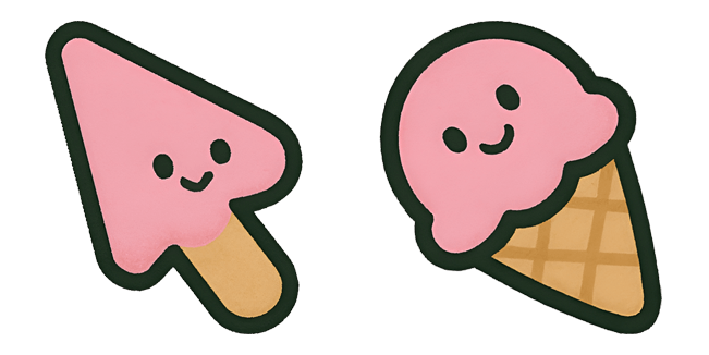 Kawaii Pink Ice Cream Cursor
