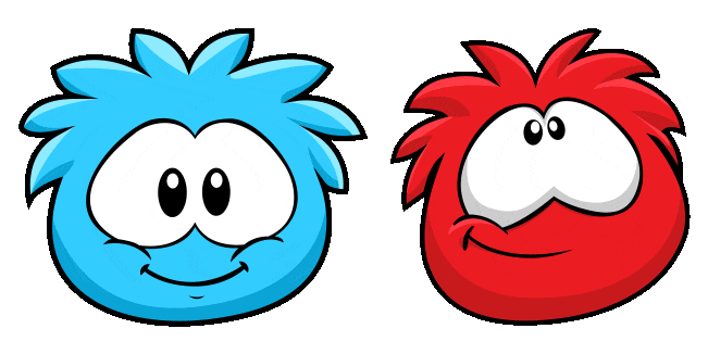 Club Penguin Blue & Red Puffles Animated Cursor