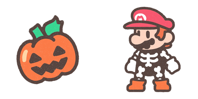 Halloween Mario Skeleton & Jack-o'-Lantern Cursor